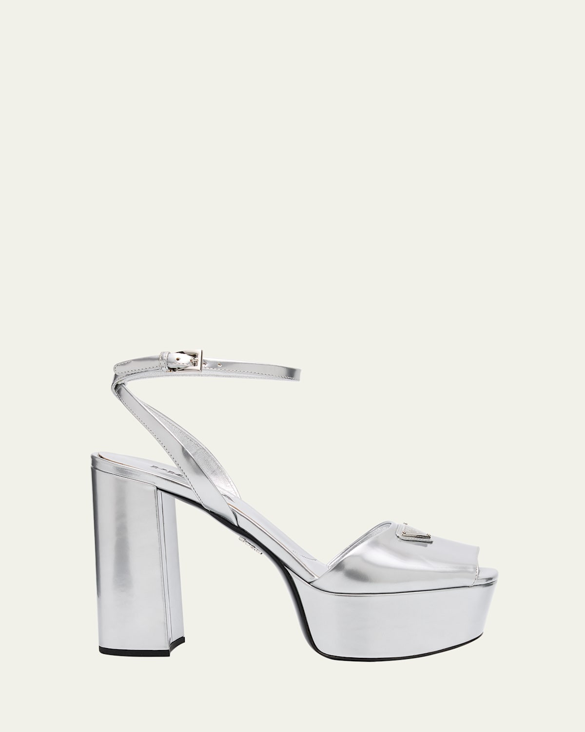 Metallic Leather Ankle-Strap Platform Sandals | Bergdorf Goodman