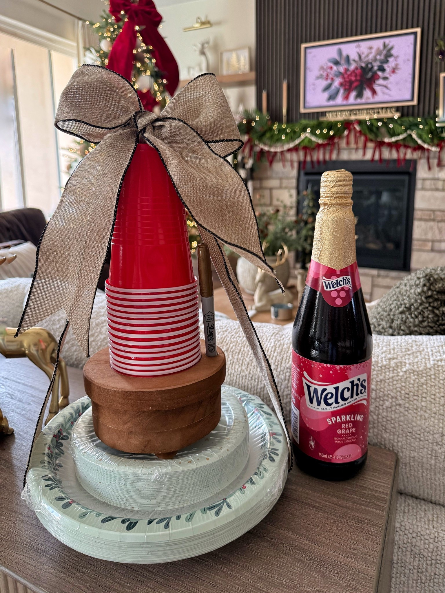 🎄✨Holiday Hosting Gift Idea✨🎄
Took this cute little bundle to bunco and it was a HIT! Perfect for all the festive gatherings this season. It comes with:
• Christmas plates
• Red plastic cups
• A metallic marker so everyone can write their name and keep track of their drink
• Sparkling holiday drink 

Such a fun, practical gift for anyone hosting friends & family over the holidays. Easy, festive, and totally budget-friendly. Save this holiday must have idea for your next party! ❤️🎁

#LTKSeasonal #LTKHoliday #LTKGiftGuide