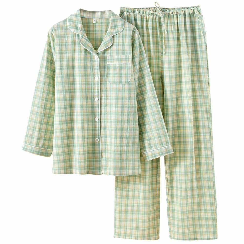 Women's 2 Piece Cotton Pajama Sets Long Sleeve Sleepwear Button Down Soft Lightweight Pj Pants Se... | Amazon (US)