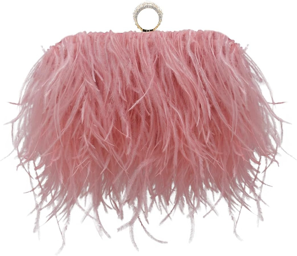 Miuco Women Feather Clutch Purse Shoulder Crossbody Bag Evening Handbags | Amazon (US)