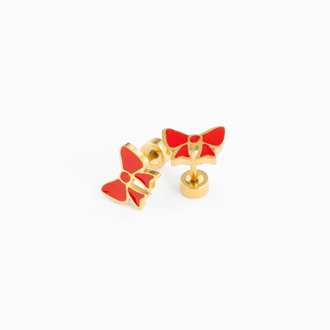 Red Bow Stud Earring | Pip Pop Post