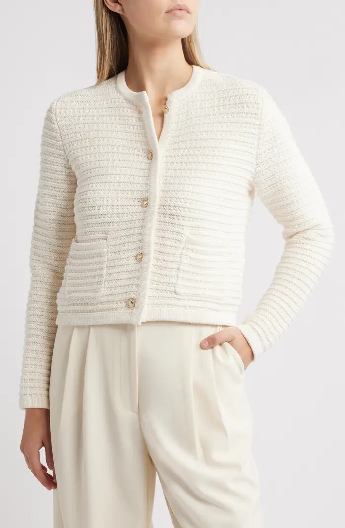 Textured Pima Cotton Cardigan | Nordstrom