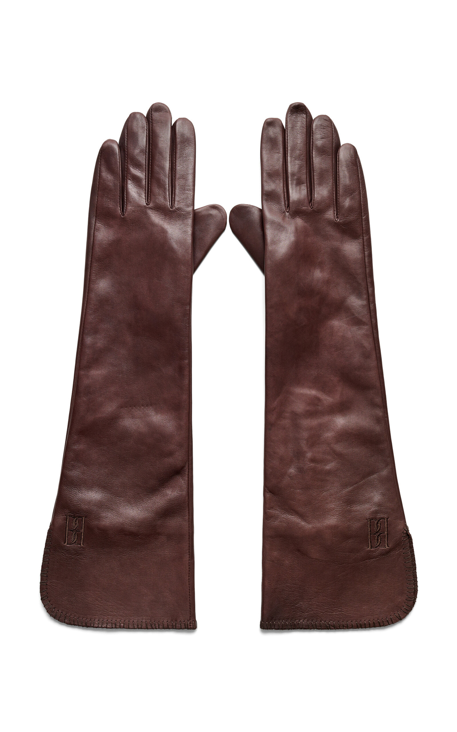 By Malene Birger - Gemi Long Leather Gloves - Brown - S - Moda Operandi | Moda Operandi (Global)