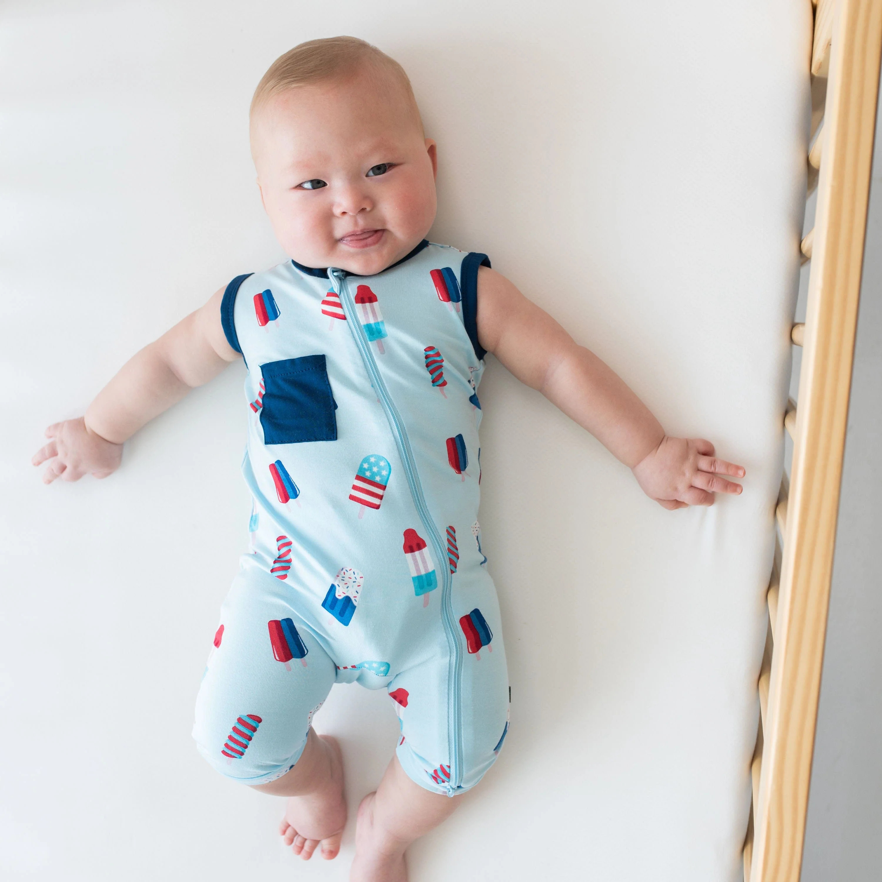 Zippered Sleeveless Romper in Popsicle | Kyte BABY