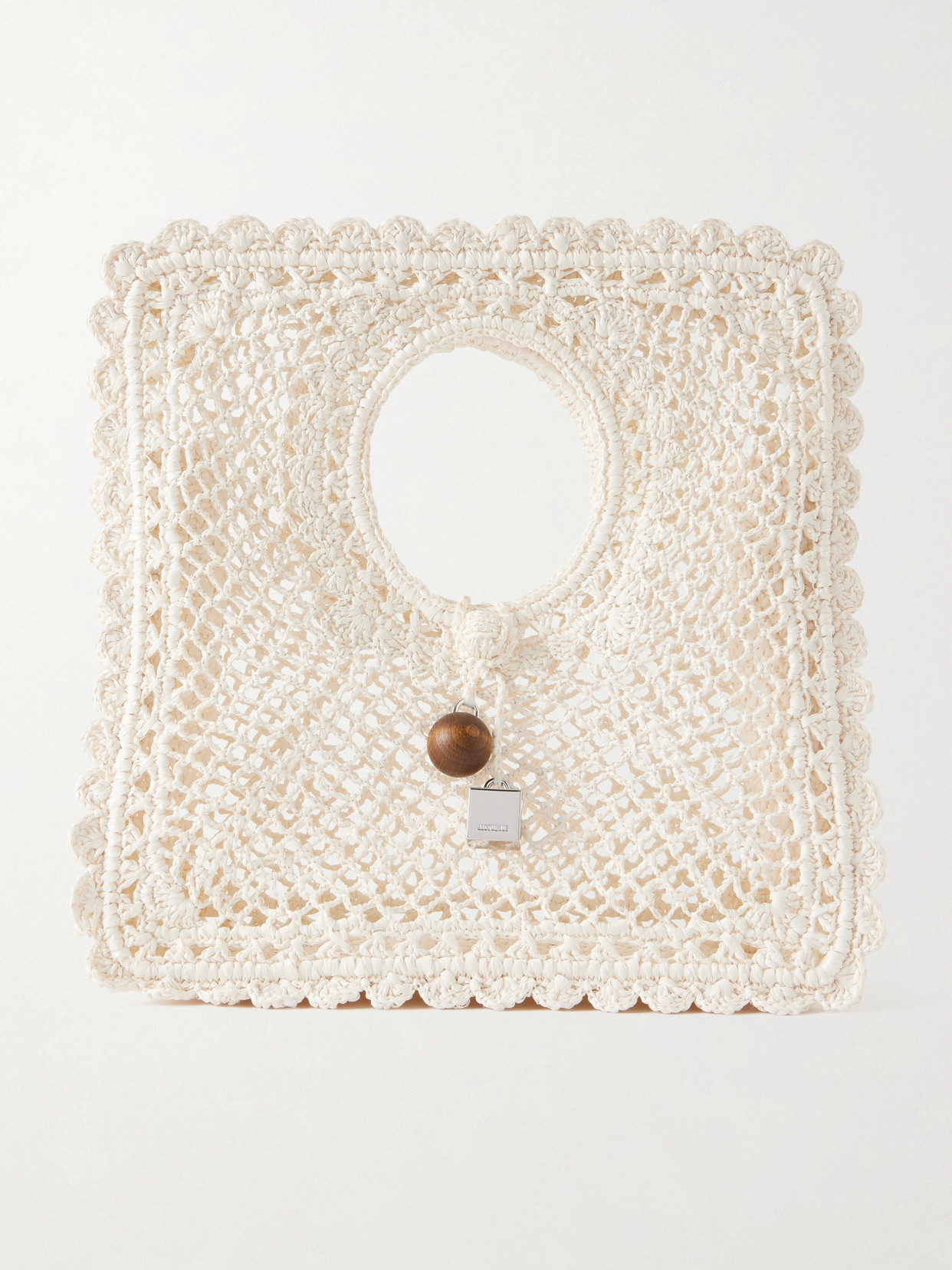 Jacquemus - La Spiaggia Embellished Lace-raffia Bag - White | NET-A-PORTER (US)