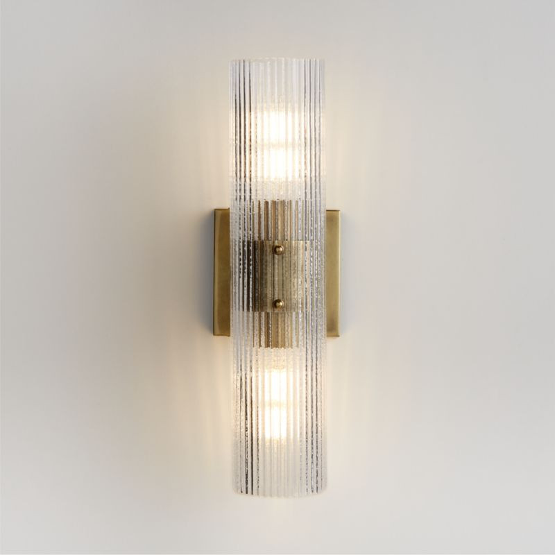 Soleil Fluted Glass 2-Light Wall Sconce + Reviews | Crate & Barrel | Crate & Barrel