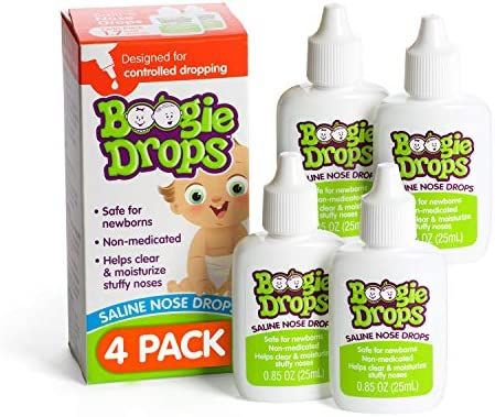 Boogie Baby Nasal Saline Drops Drops, Allergy Relief, Nasal Decongestant, Pack of 2, 4 Bottles Total | Amazon (US)