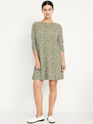 Long-Sleeve Mini Swing Dress | Old Navy (US)