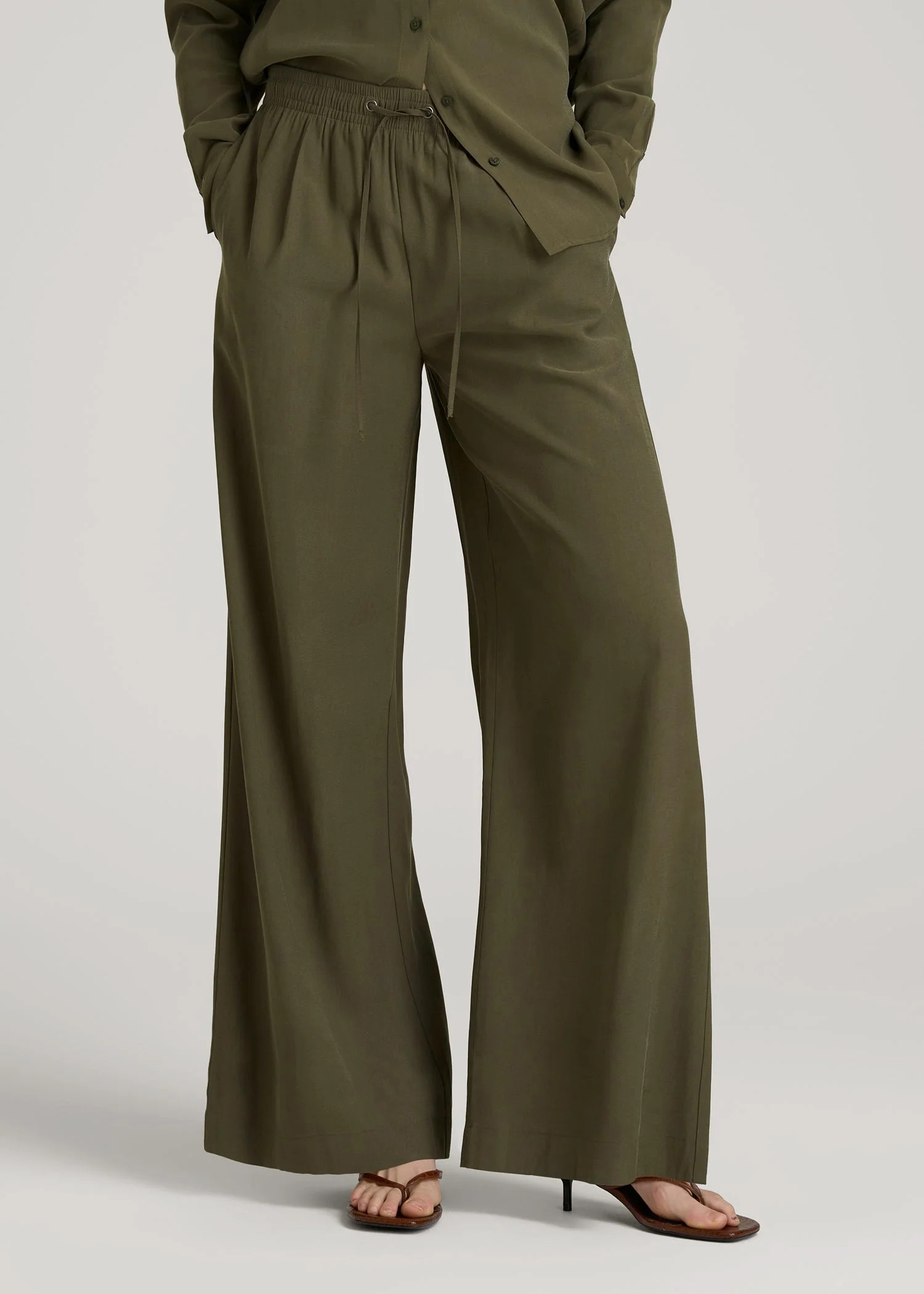 Relaxed Pull-On Pants for Tall Women in Forest Night | American Tall