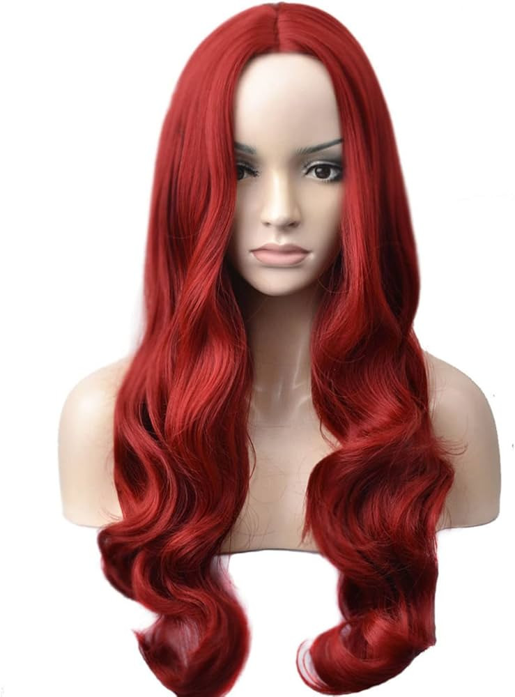 RightOn Red Wig Long Wavy Wig Charming Full Synthetic Wigs for Women Natural Curly Wig Long Wig W... | Amazon (US)