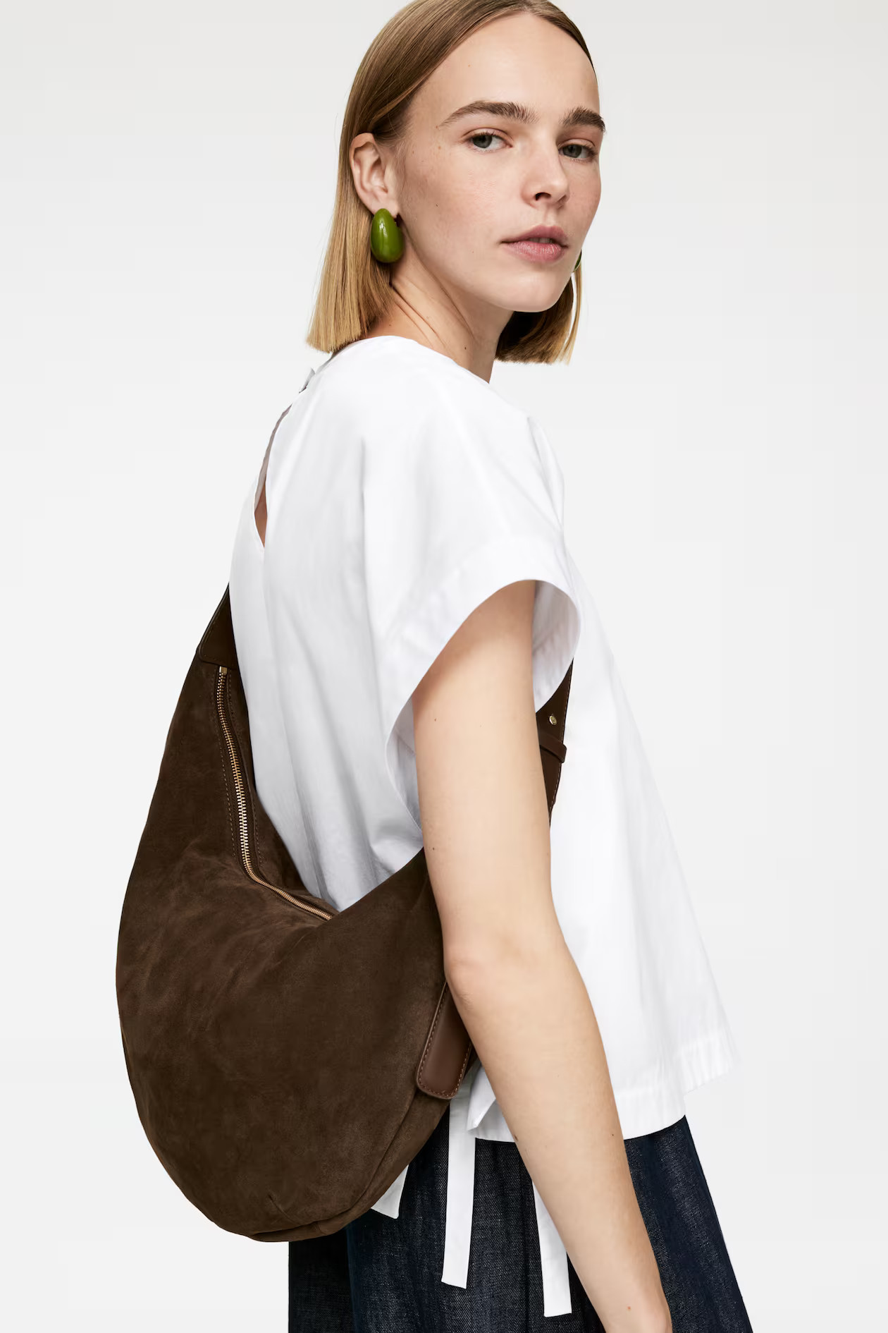 Curved Suede Bag | H&M (UK, MY, IN, SG, PH, TW, HK)