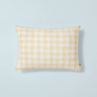 14"x20" Gingham Lumbar Throw Pillow Ivory/Cream - Hearth & Hand™ with Magnolia | Target