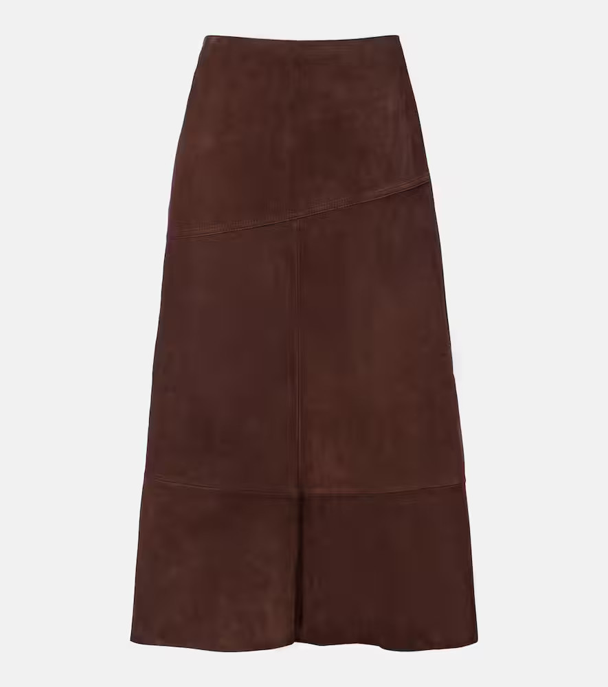 Yves Salomon Suede midi skirt | Mytheresa (US/CA)