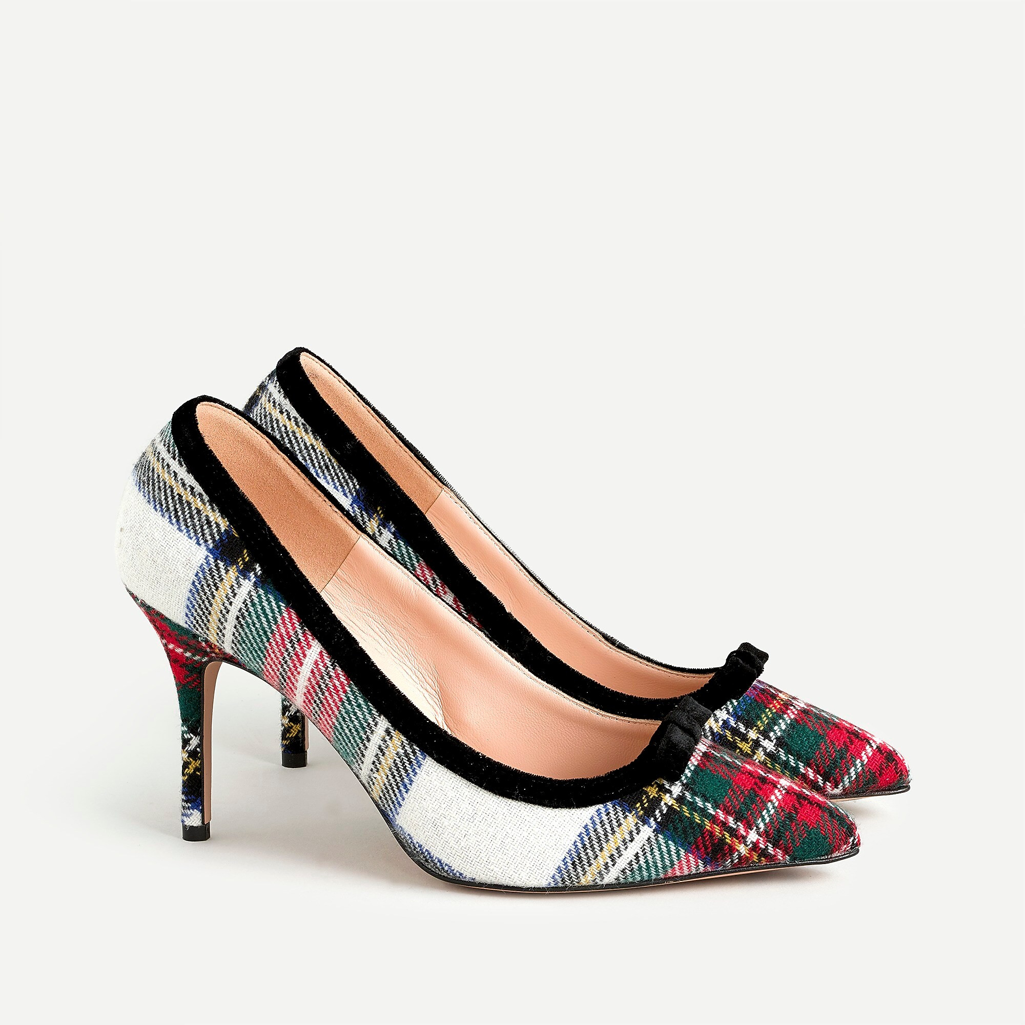 Elsie bow pumps in snowy Stewart tartan | J. Crew US