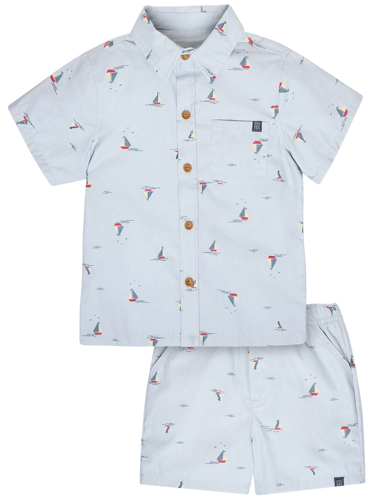Modern Moments by Gerber Toddler Boy Resort Shirt and Short Outfit Set, 2-Piece, 12 Months - 5T -... | Walmart (US)
