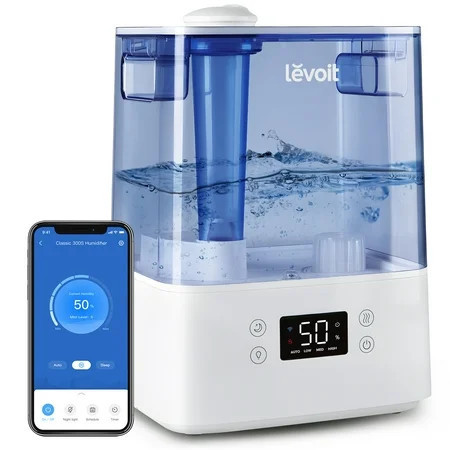 Levoit Cool Mist Humidifier for Room, Smart Top Fill with Nightlight, 6L, LUH-A601S-BUSR,Blue | Walmart (US)