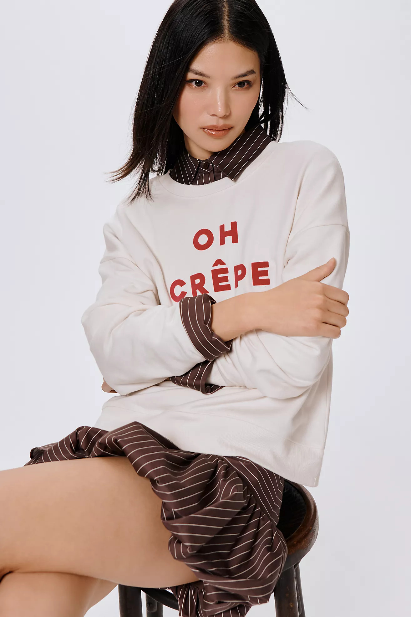Maeve x Jordan Nickson Oh Crepe Sweatshirt | Anthropologie (US)