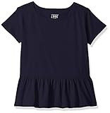 Amazon/ J. Crew Brand- LOOK by Crewcuts Girls' Short Sleeve Peplum tee, Navy, X-Large (12) | Amazon (US)