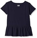 Amazon/ J. Crew Brand- LOOK by Crewcuts Girls' Short Sleeve Peplum tee, Navy, X-Large (12) | Amazon (US)