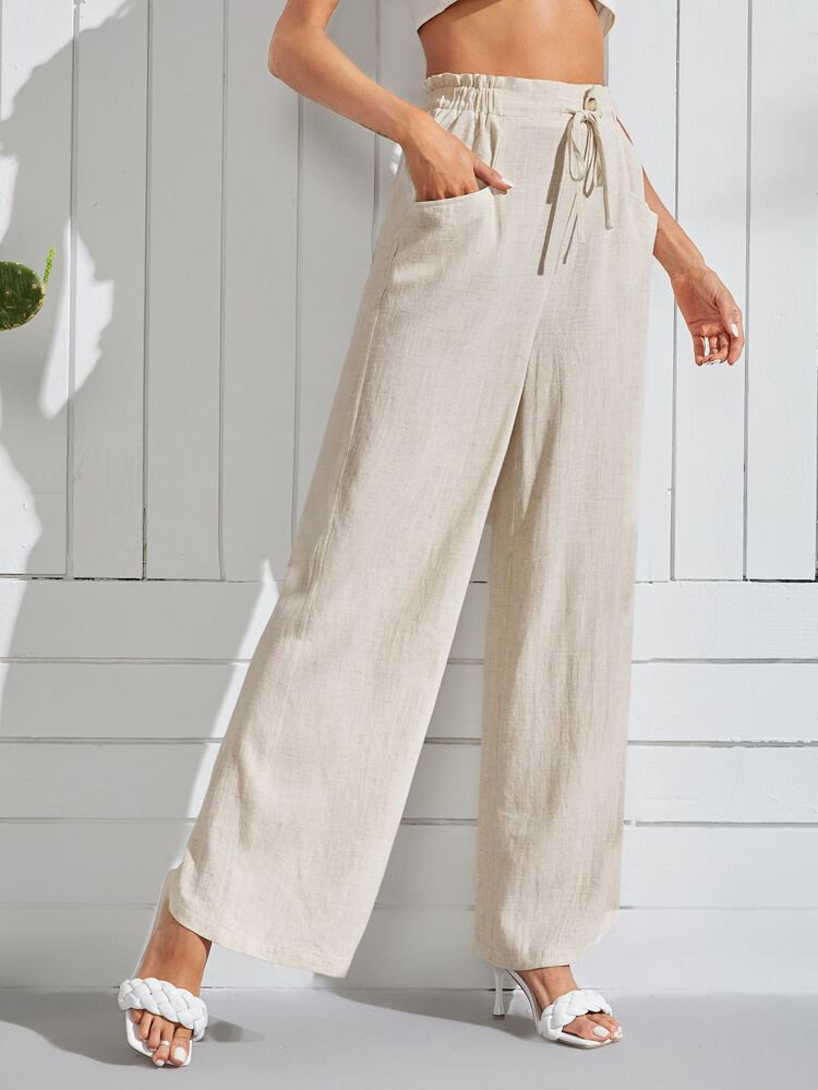 $20.49        
    (100+)
        
      SHEIN Unity Drawstring Waist Slant Pocket Pants
       
... | SHEIN