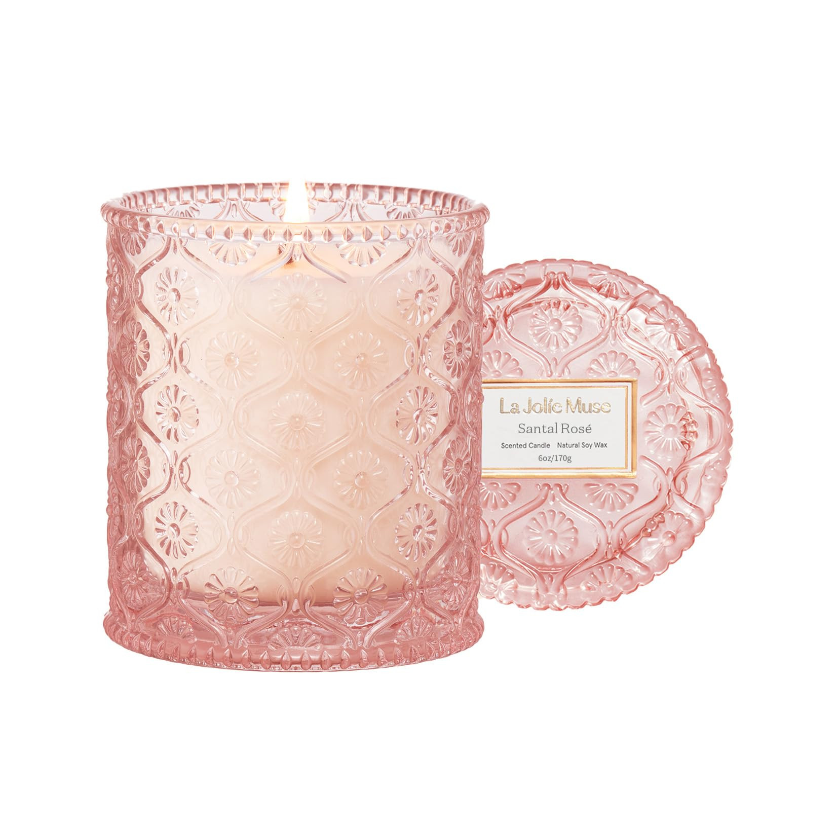 LA JOLIE MUSE Sandalwood Rose Candle, Scented Candles, Valentines Day Candles Gifts for Women, Na... | Amazon (US)
