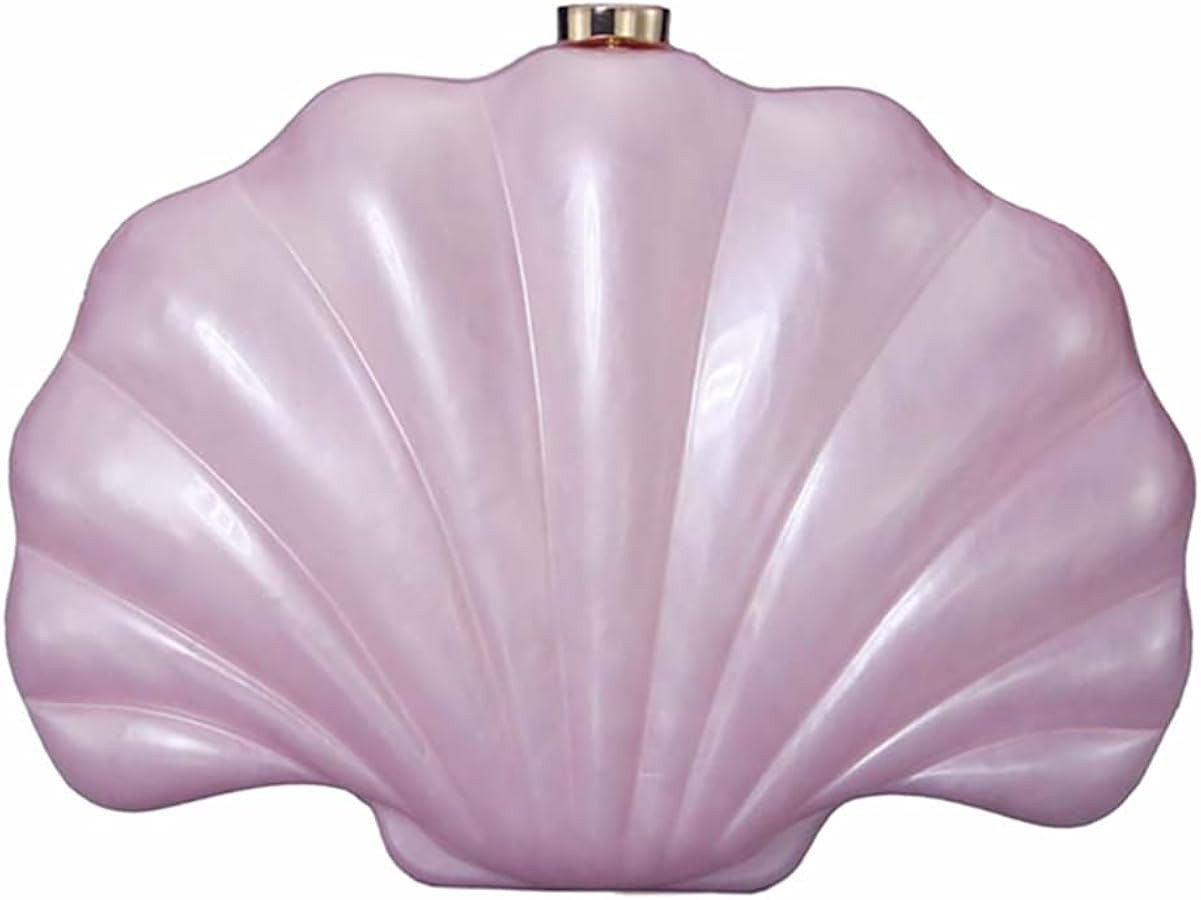 Women Pearl Shell Acrylic Clutch Shell Purse Chain Shoulder Bag Ladies Wedding Clutch Prom Evenin... | Amazon (US)