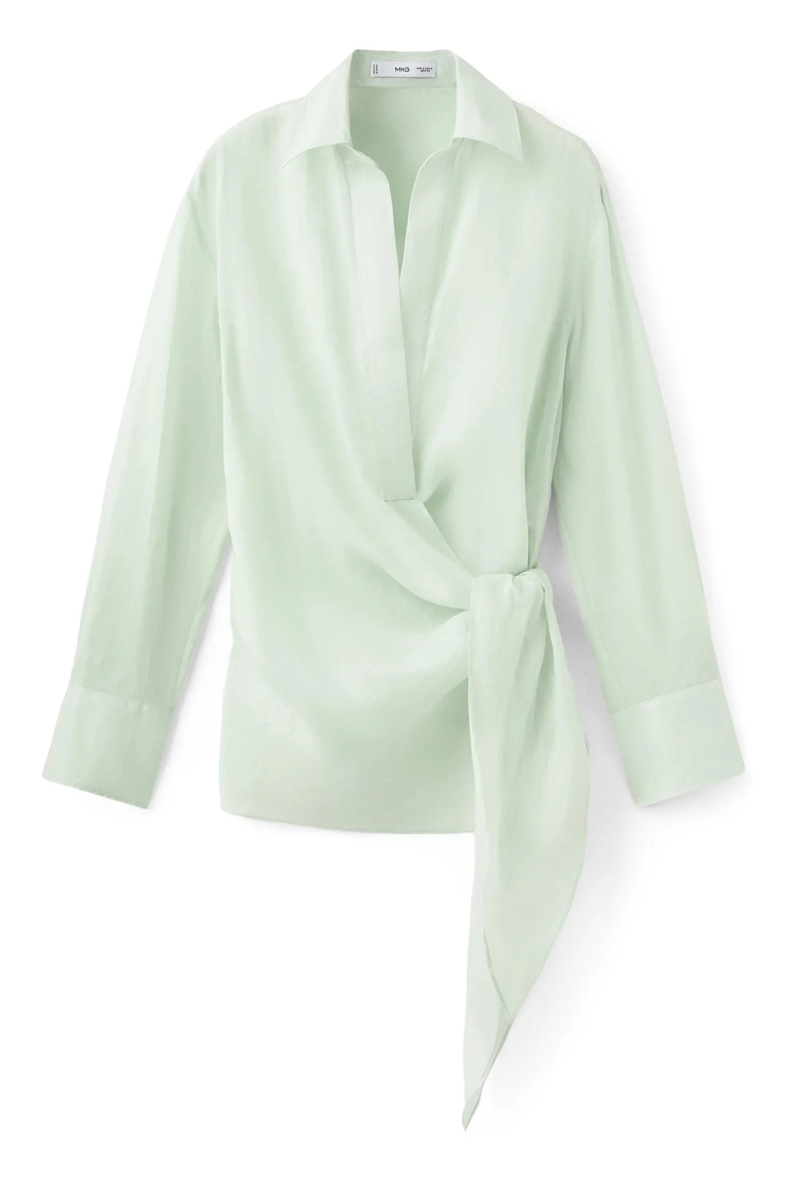 MANGO Faux Wrap Woven Shirt (Women) | Nordstrom | Nordstrom