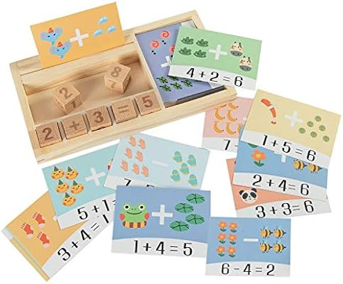 Jamohom Wooden Counting Toy Number Blocks Matching Game Development Kids Early Arithmetic Skills ... | Amazon (US)