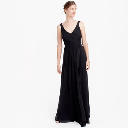 Heidi long dress in silk chiffon | J.Crew US