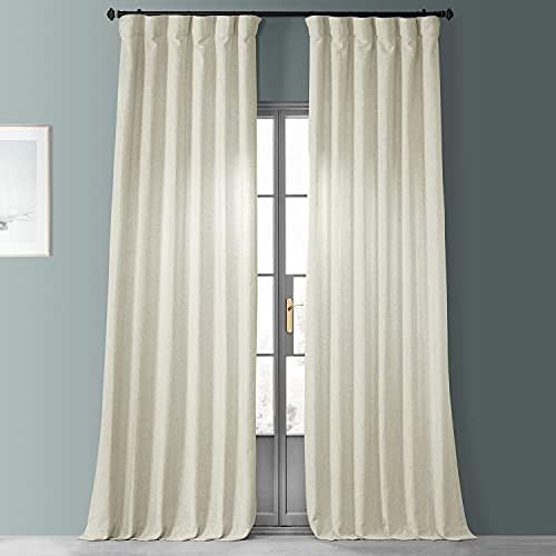HPD Half Price Drapes FHLCH-VET1319X-P Heavy Faux Linen Curtain (1 Panel), 50 X 108, Barley | Amazon (US)