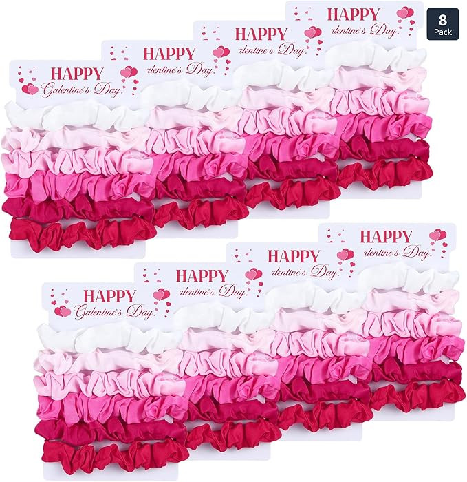 Yuxung 48 Pcs Galentine's Day Hair Scrunchies Happy Galentine's Day Gifts Soft Polyester Scrunchi... | Amazon (US)