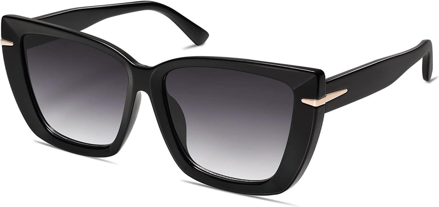 SOJOS Big Large Oversized Cat Eye Sunglasses for Women, 70s Trendy Plus Size Designer Shades SJ2231 | Amazon (US)