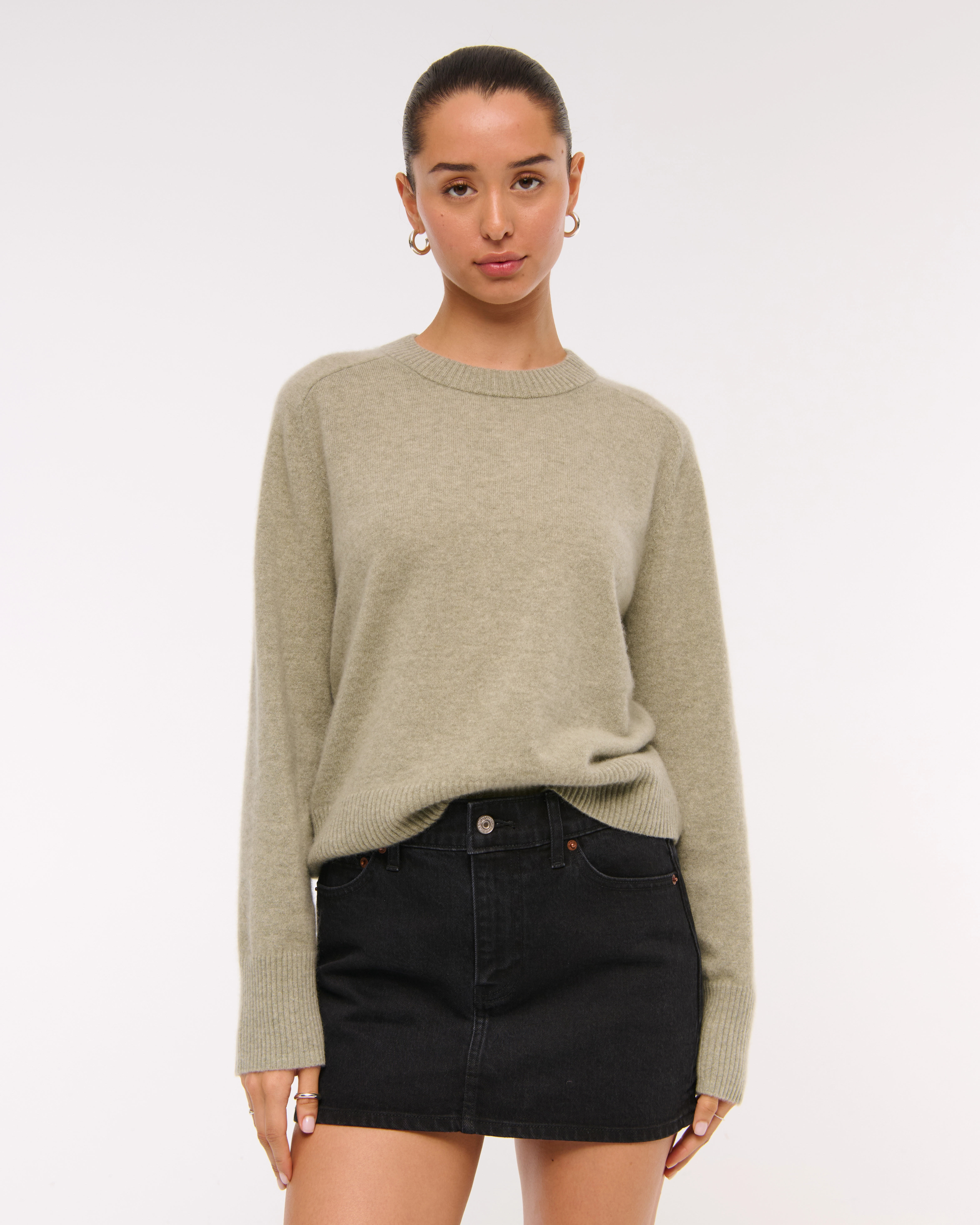 Mid Rise Denim Mini Skirt | Abercrombie & Fitch (US)