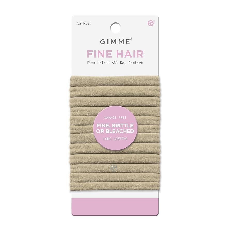 Gimme Beauty Fine Hair Elastic Bands - Slim-Fit Elastic Ties for Fine, Brittle, or Bleached Hair ... | Amazon (US)