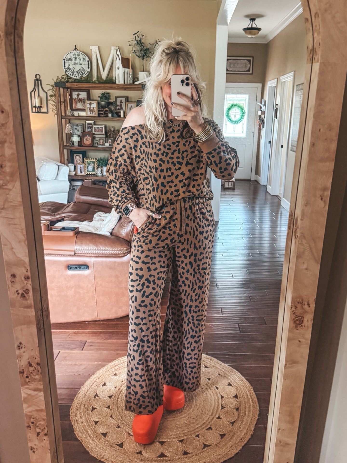 Wearing a medium in both pieces. The sweatshirt fits great but I wish the pants were a tad longer. I’m 5’6 for reference.

#LTKOver40