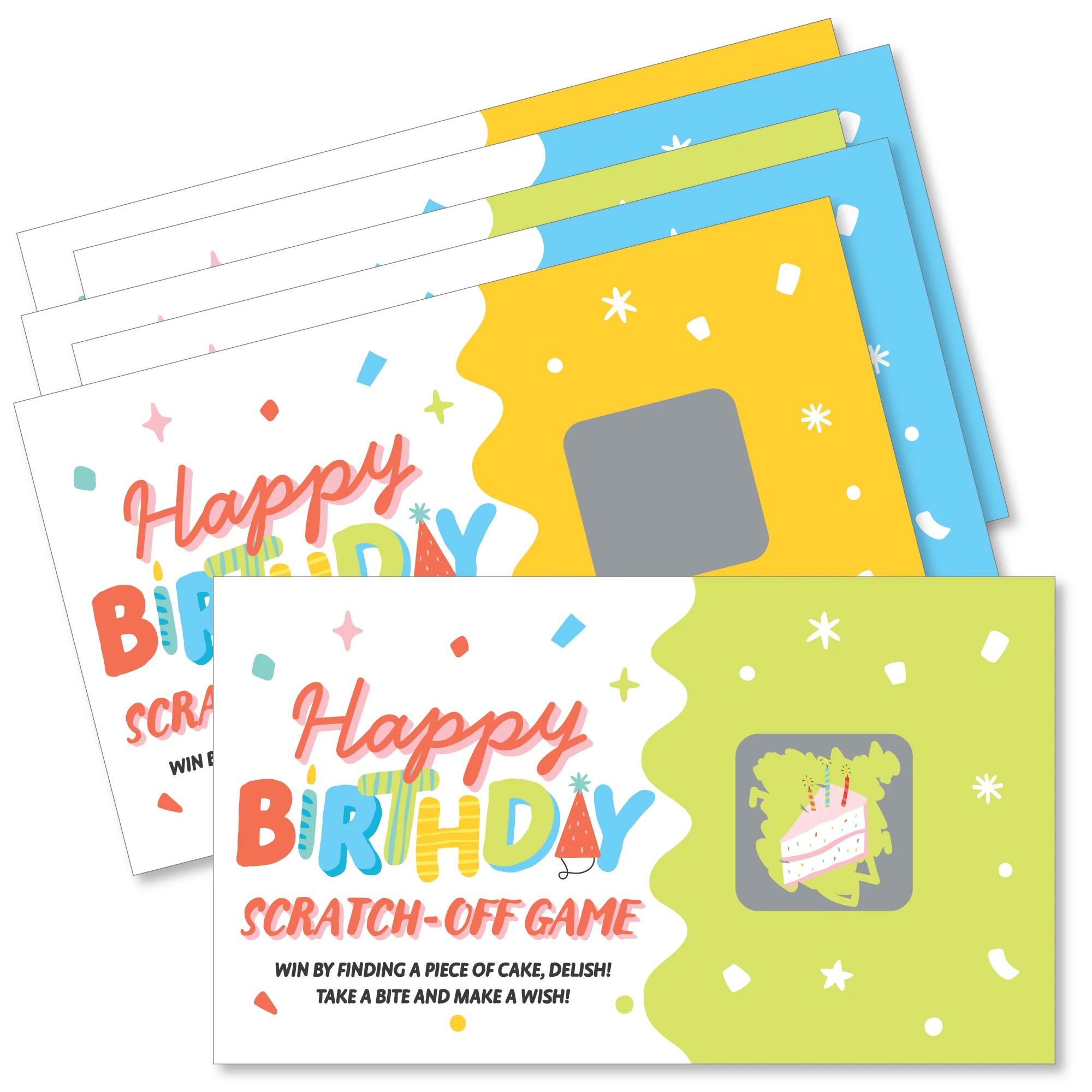 Party Time - Happy Birthday Party Game Scratch Off Cards - 22 Count | Big Dot of Happiness