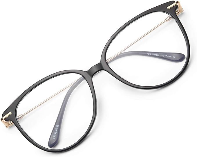Gaoye Blue Light Blocking Glasses Women/Men, Fashion Cat Eye Fake Eyeglasses UV Ray Filter Comput... | Amazon (US)