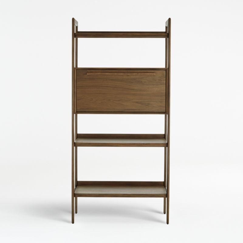 Tate Walnut Bookcase Bar Cabinet + Reviews | Crate & Barrel | Crate & Barrel