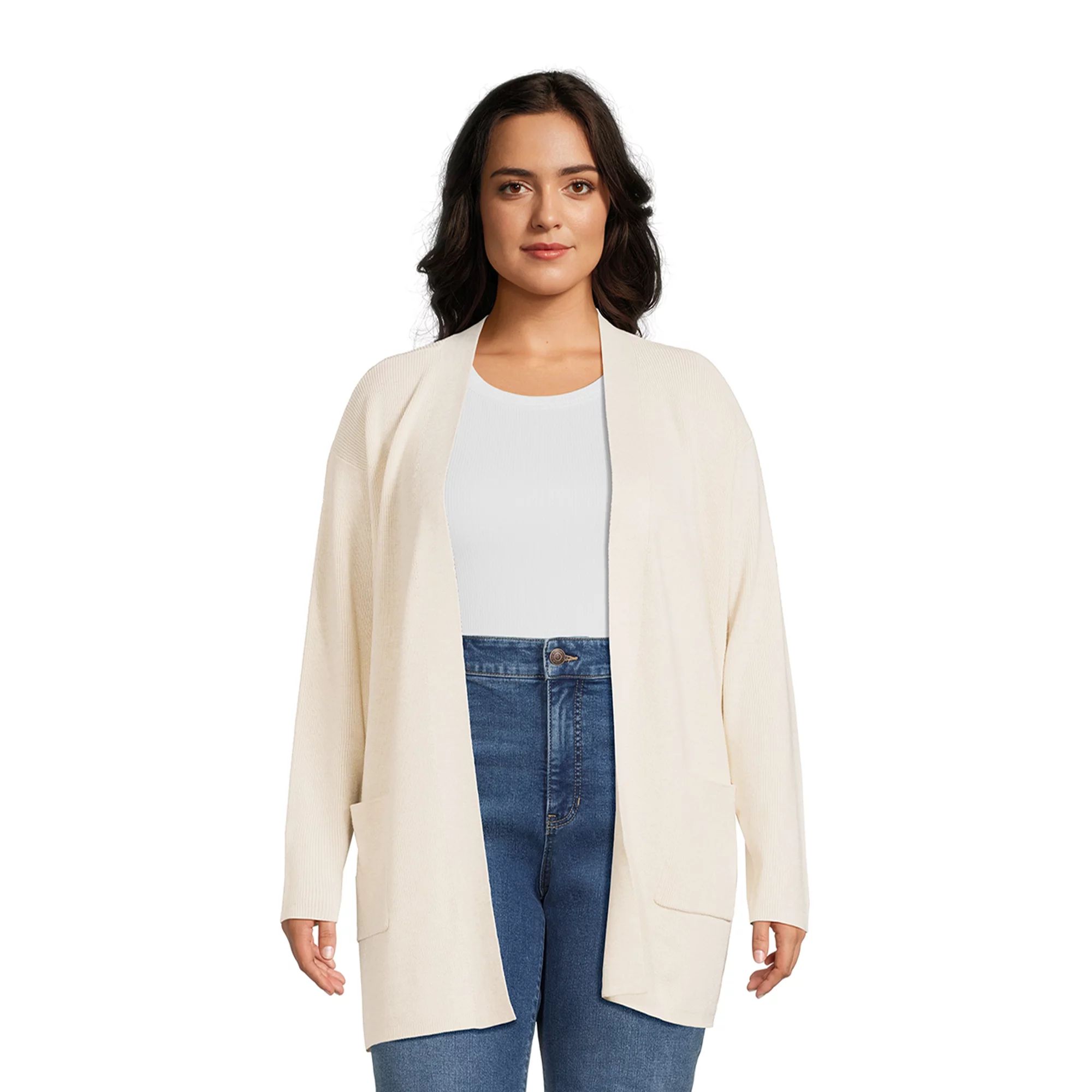 Terra & Sky Women's Plus Size Open Front Cardigan | Walmart (US)
