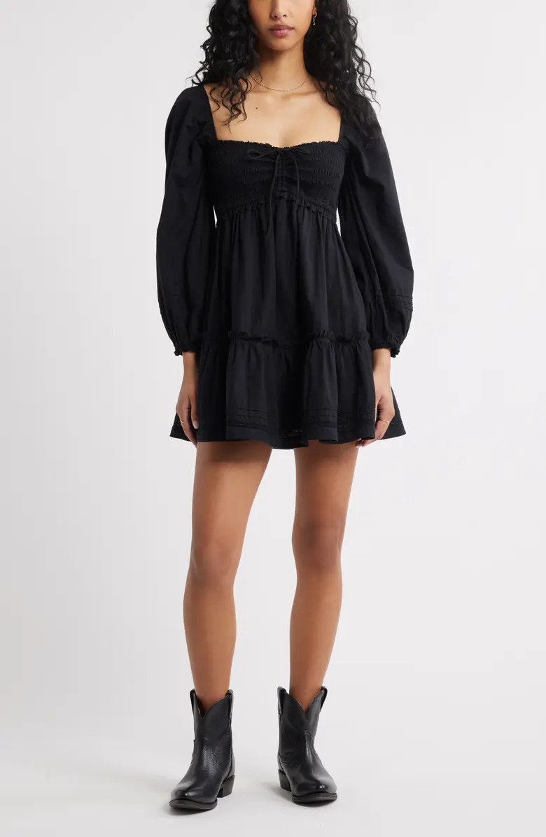 Long Sleeve Fit & Flare Minidress | Nordstrom