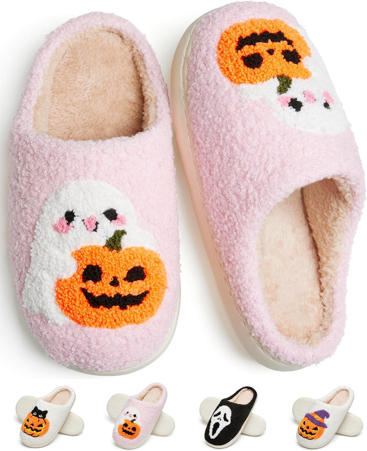 Cute Fuzzy Slippers for Women Men Memory Foam House Shoes indoor outdoor | Amazon (US)
