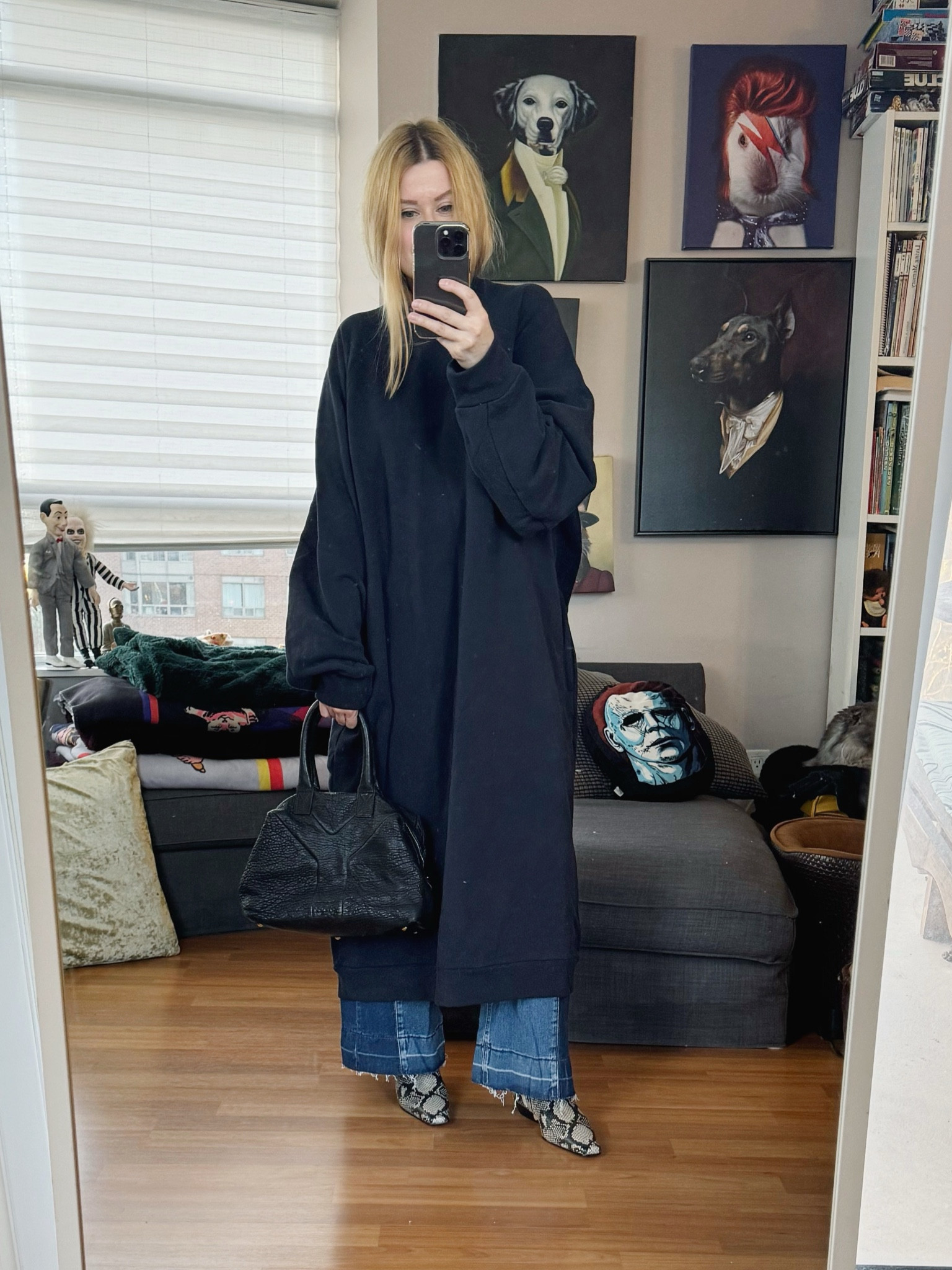 I love an oversized sweatshirt dress and grabbed this Raey one when MatchesFashions was closing down. I’ll miss Raey. 
Bag is vintage. 
 •
#falloutfit #ysleasy #falltrends #torontostylist #StyleOver40  #secondhandFind #fashionstylist #slowfashion #animalprint #FashionOver40  #MumStyle #genX #genXStyle #shopSecondhand #genXInfluencer #genXblogger #secondhandDesigner #Over40Style #40PlusStyle 


#LTKShoeCrush #LTKStyleTip #LTKOver40