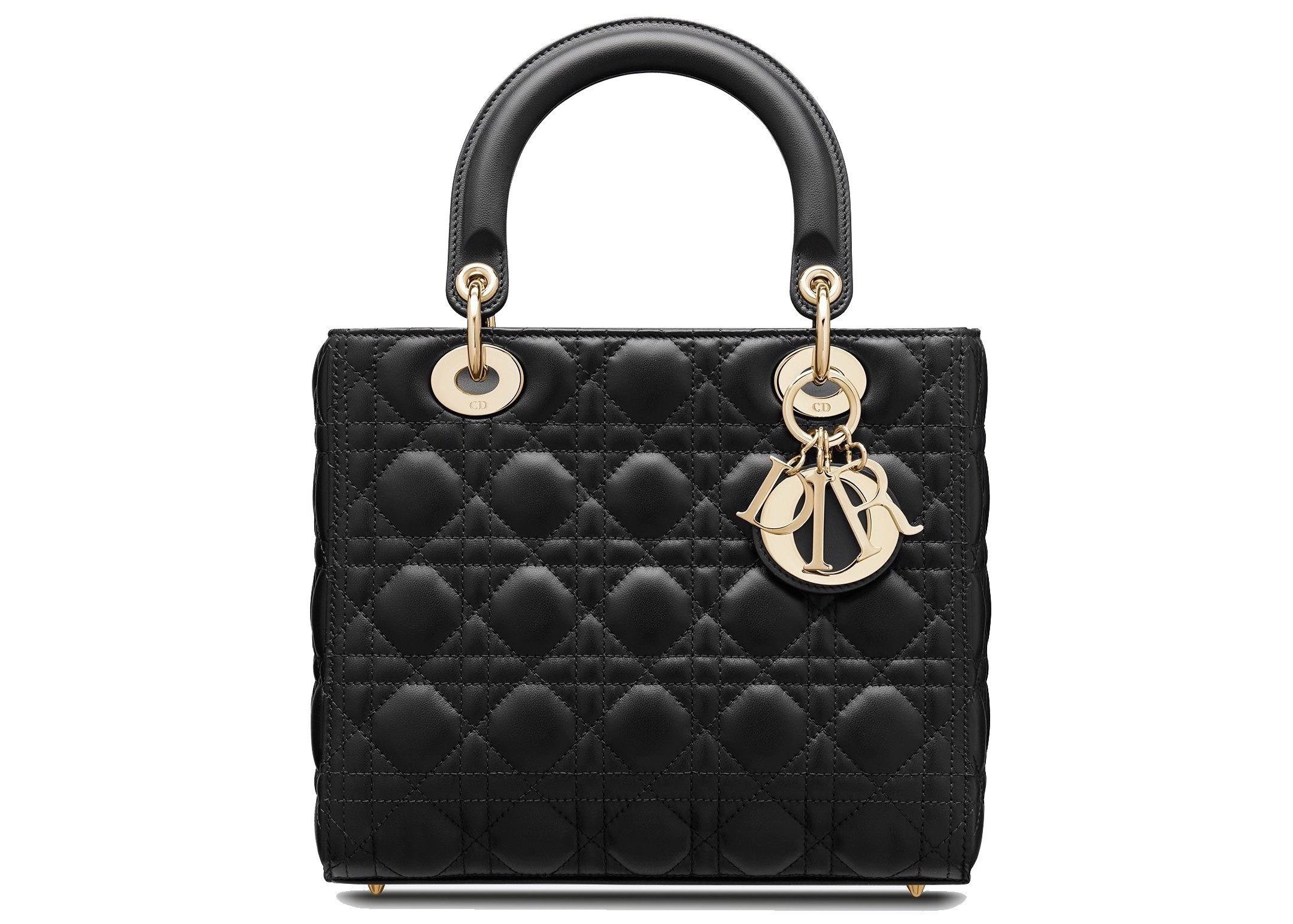 Women's Dior Lady Dior Bag Cannage Lambskin Medium in Black | StockX