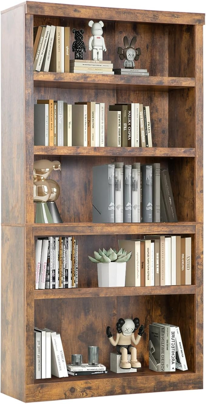 PayLessHere 5-Tier Bookcase Bookshelf Wooden Bookshelf with Thickened Laminates for Living Room, ... | Amazon (US)
