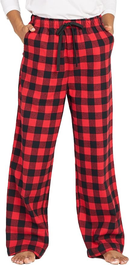 LAPASA Women's Flannel Pajama Pants, Plaid 100% Cotton Pajamas, Comfy Lounge Sleep Pants with Dra... | Amazon (US)
