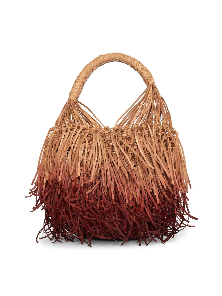 Small Valeria Fringed Leather Hobo Bag | Saks Fifth Avenue