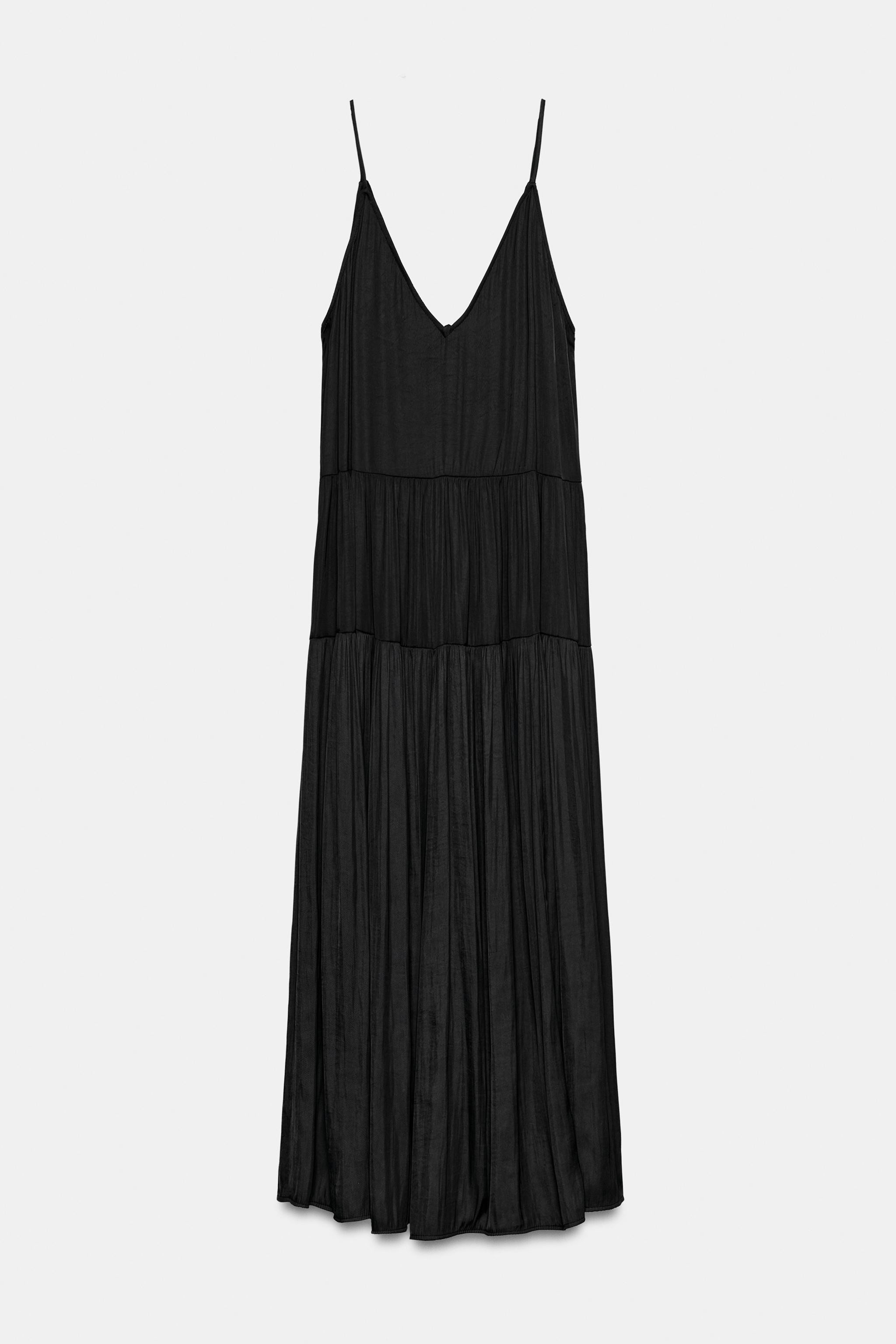 GATHERED SATIN EFFECT MAXI DRESS | Zara US