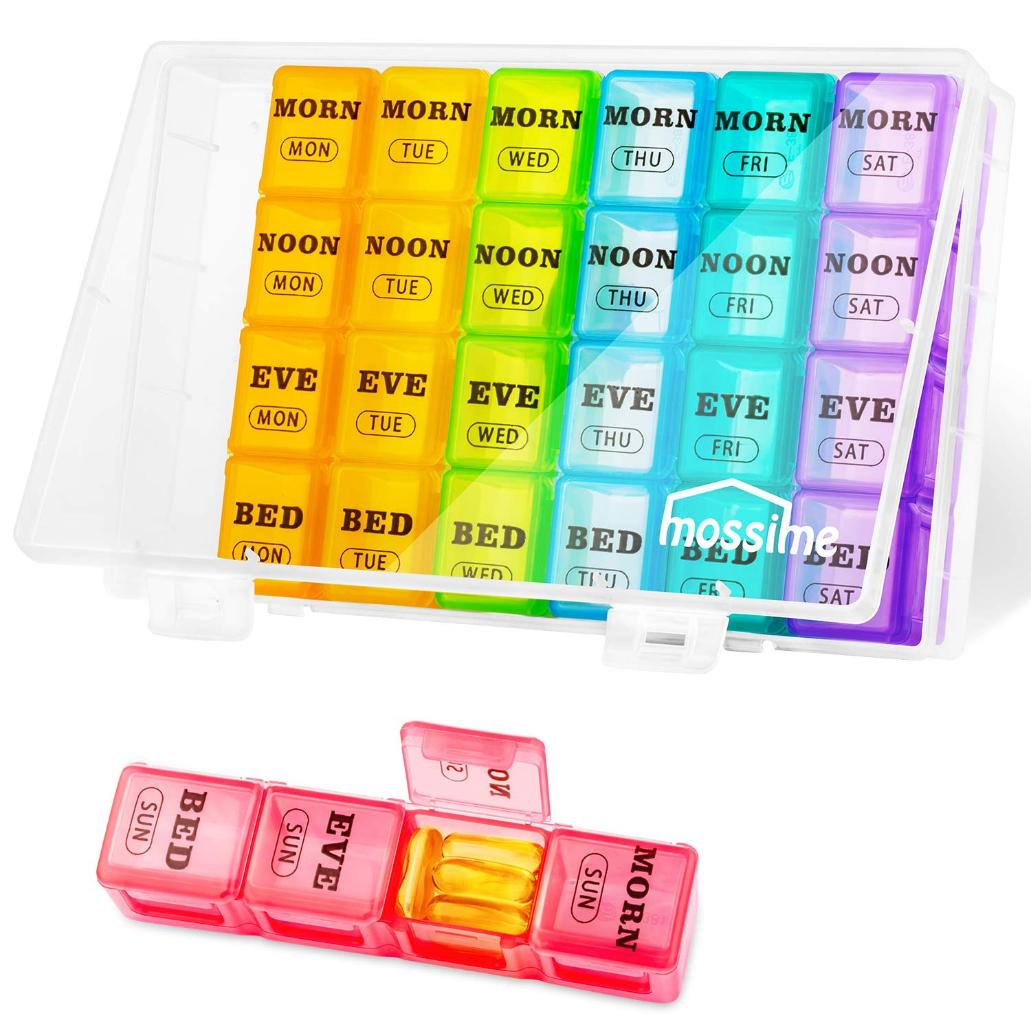 XL Large Weekly Pill Organizer 4 Times a Day, 7-Day Pill Boxes and Organizer AM PM, Big Compartme... | Amazon (US)