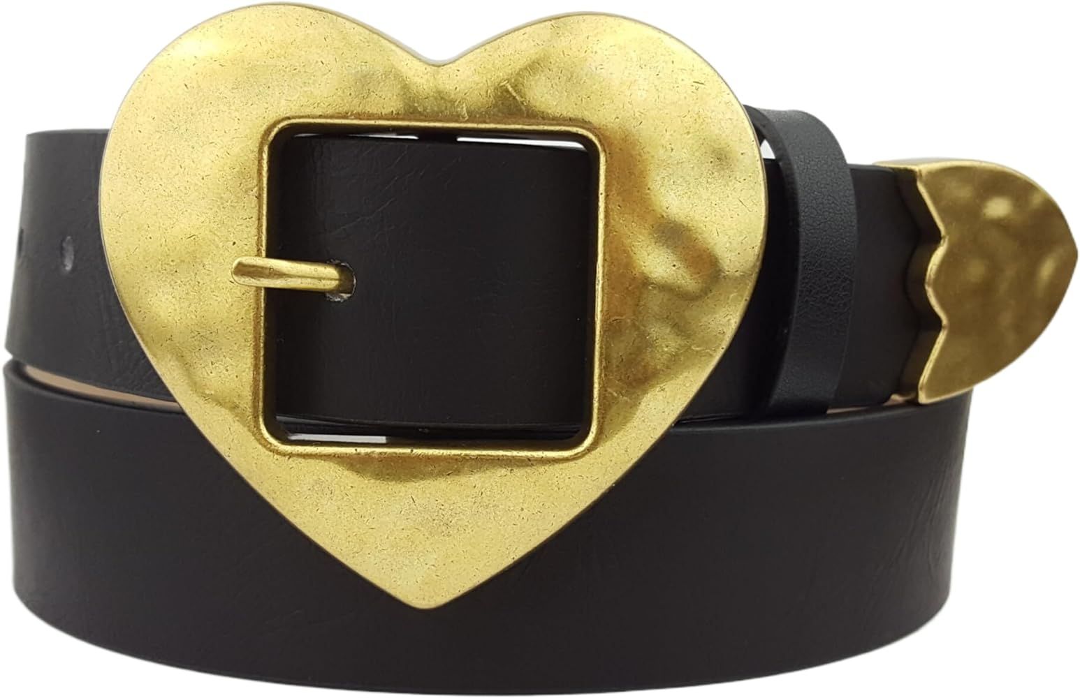 Axesoria Hebilla de corazón dorado vintage y cinturón de punta | Amazon (US)