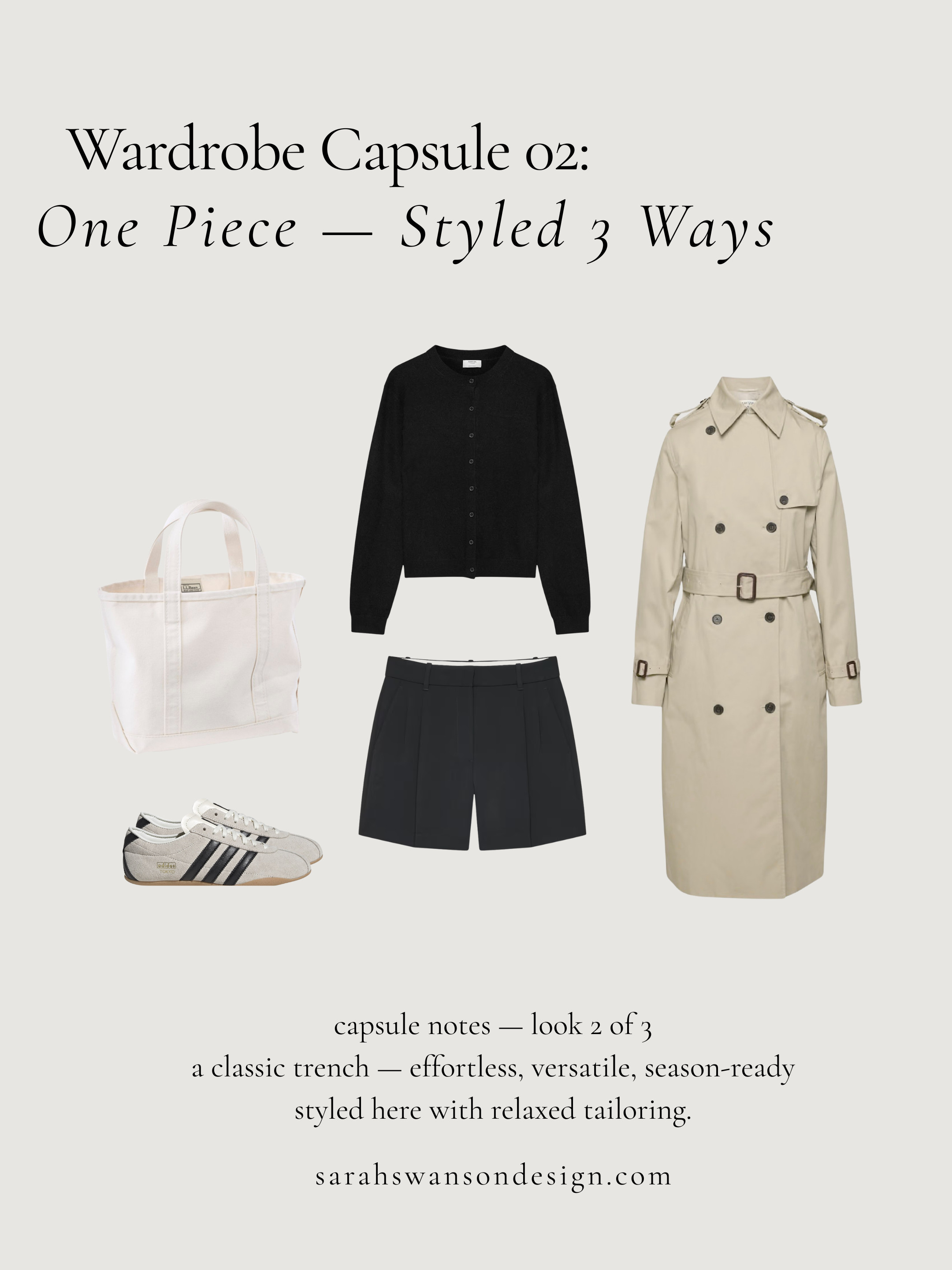 Wardrobe Capsule 02 — An easy interpretation of the trench, styled with relaxed tailoring and understated layers. This look balances ease and intention, proving that classic foundations can feel effortless while still considered. Designed for movement and versatility, it’s a reminder that refined dressing doesn’t require complexity — just strong, timeless staples. 

 #LTKSeasonal #LTKOver40 #LTKTravel